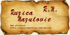 Ružica Mazulović vizit kartica
